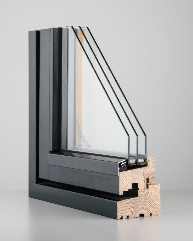 Passive House Triple Glazed Wooden or Aluclad Windows Outward Opening SW17 Uw = 0.75 W/m²K