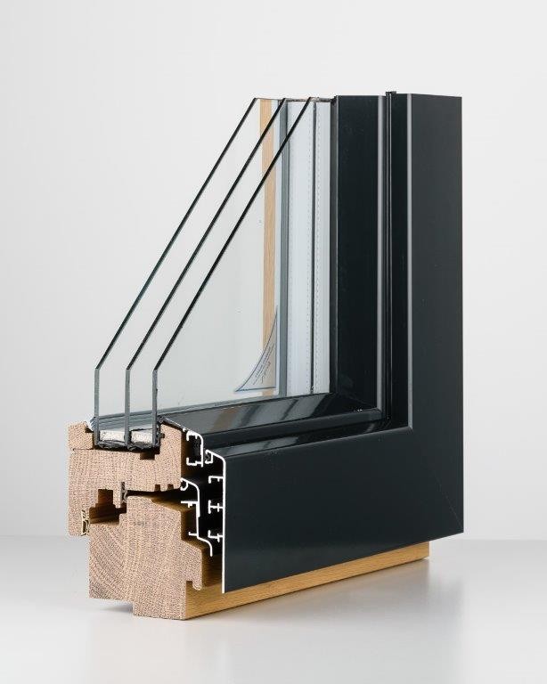 Passive House Windows Wooden and Aluclad Inward Opening DK88 Uw = 0.74 W/m2K